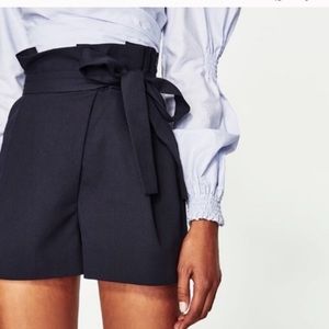 ZARA Paperbag Waist Bermuda Shorts